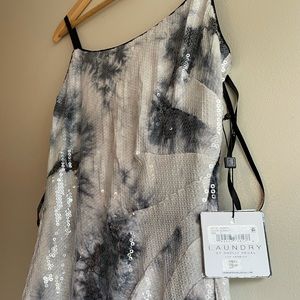 NWT Shelli Segal galaxy dress Laundry bodycon waist fitted tulipsplit (2)0/4/6/8